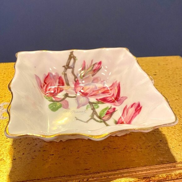 3 For $25 Roslyn Fine Bone China  Magnolia Trinket Dish - Picture 2 of 5